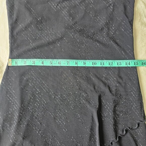 Women's Black Spaghetti Strap Asymmetrical Party Dress - Picture 13 of 16